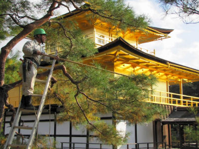 Un coté du temple de Rokuon-Ji
