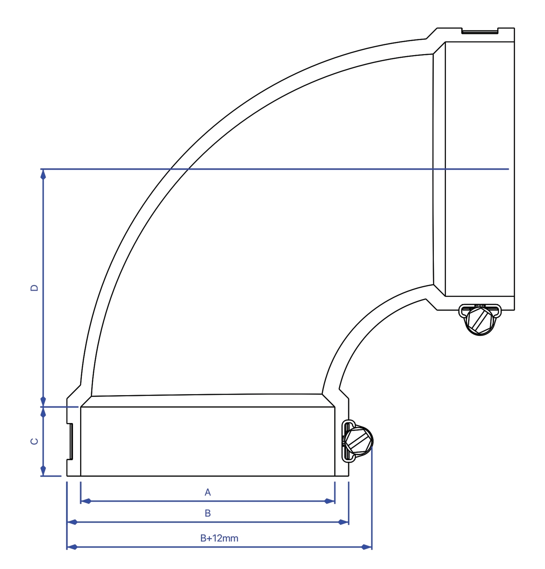 Coude 90° flexible